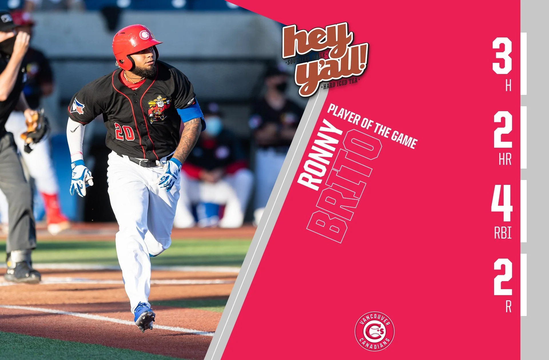 Brito homers twice in Canadians' loss