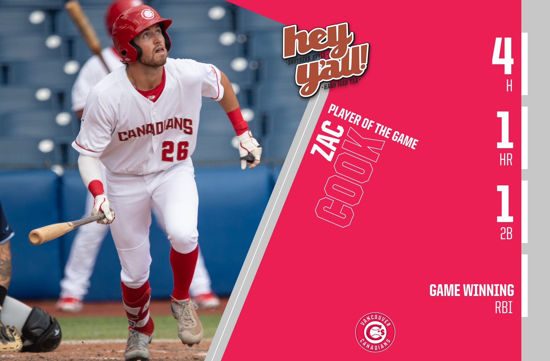 Cook's ninth-inning HR leads Canadians to comeback win