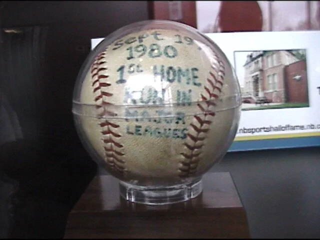 The ball that Paul Hodgson (Marysville, N.B.) hit for his first MLB home runs 41 years ago today.