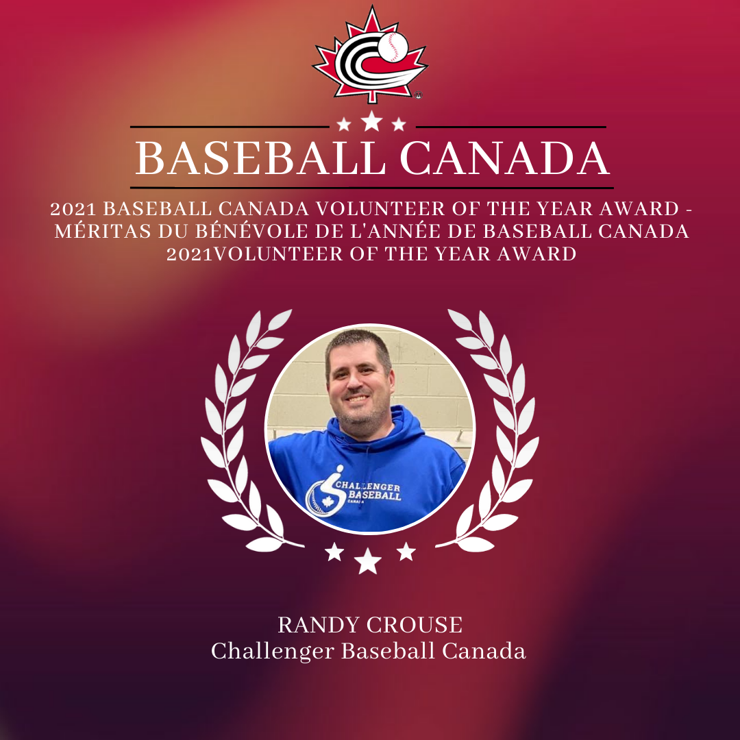 Randy Crouse wins Baseball Canada Volunteer of the Year Award
