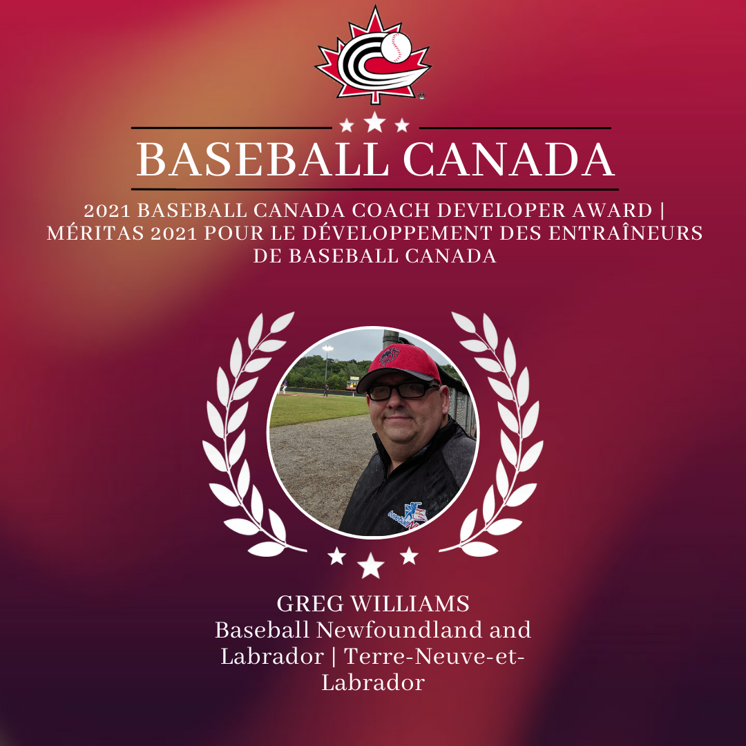 Greg Williams captures Baseball Canada Coach Developer Award