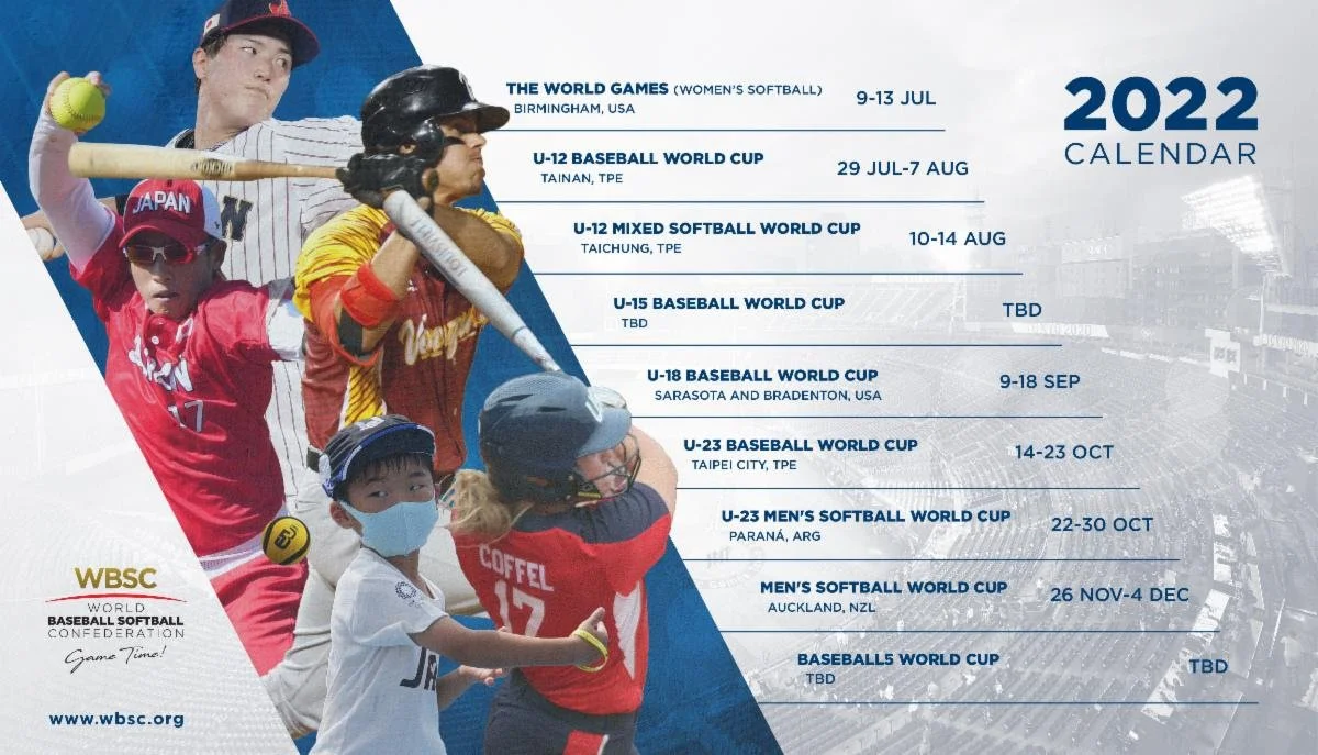 Nine events highlight 2022 international Baseball, Softball, Baseball5 calendars