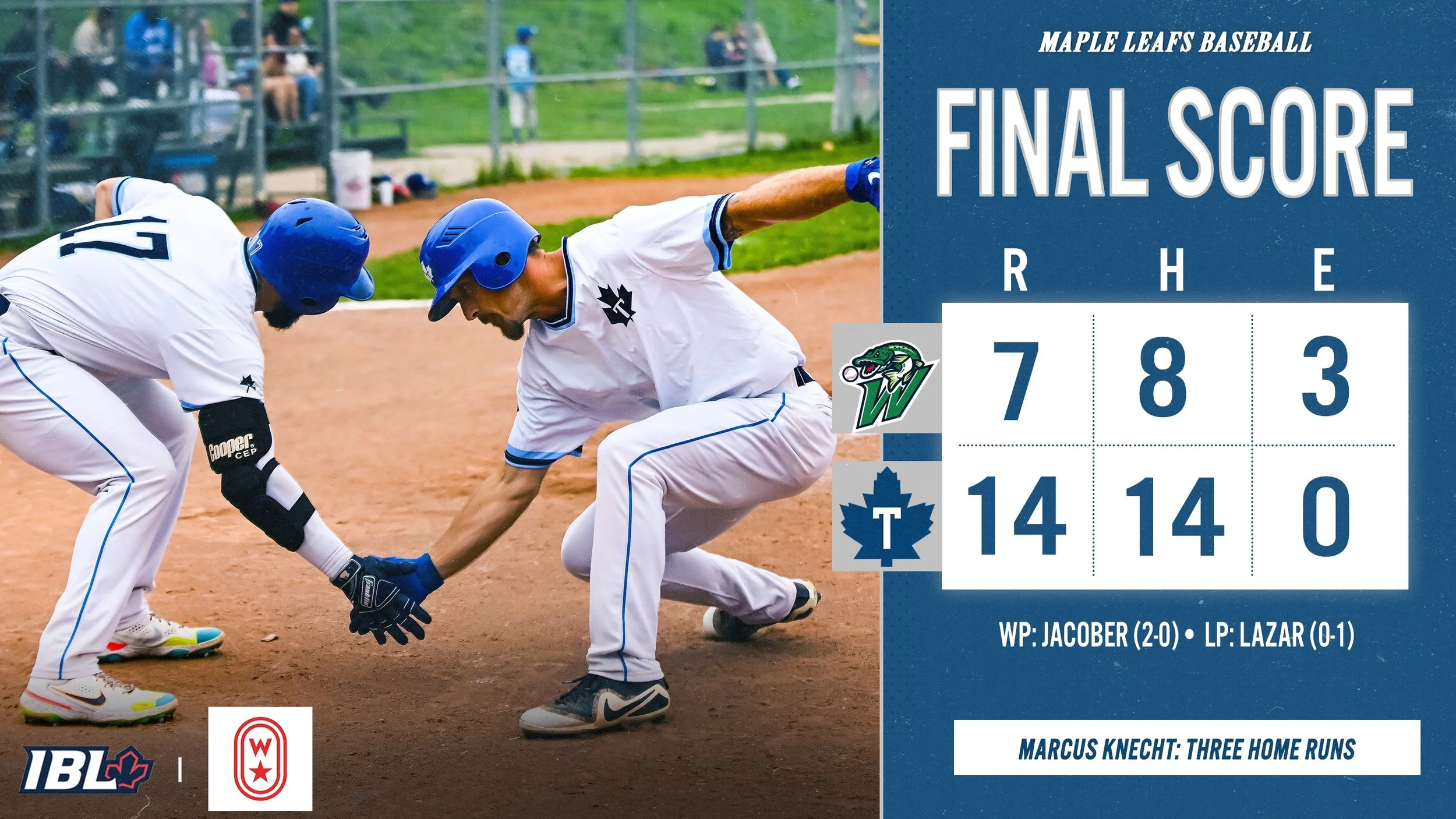 Knecht belts three HRs to lead IBL Leafs closer to final