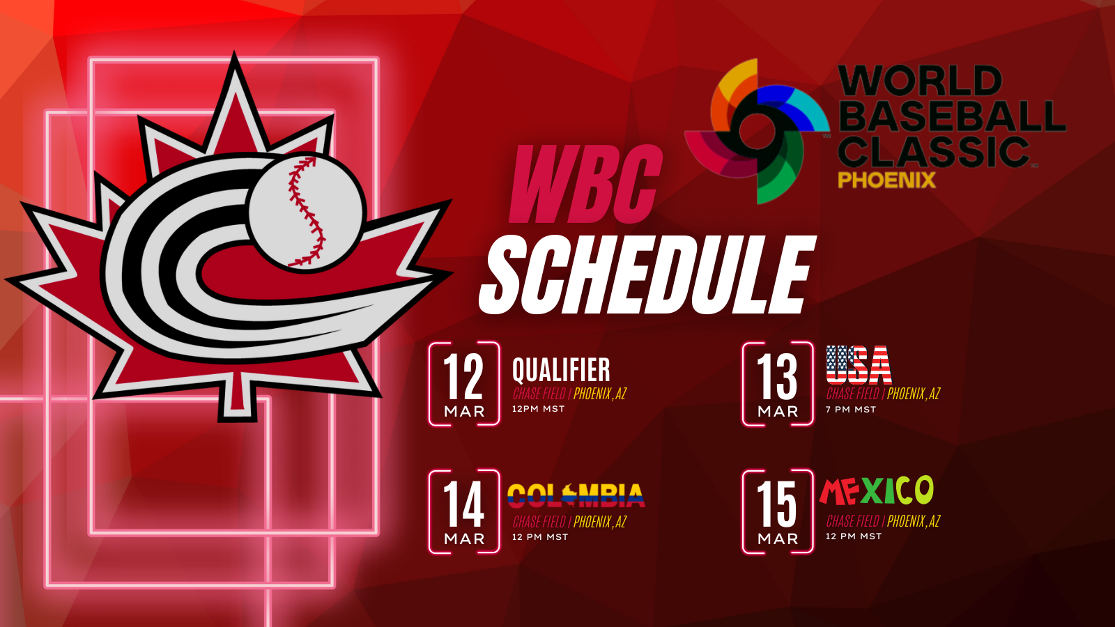 Canada to open World Baseball Classic action on March 12
