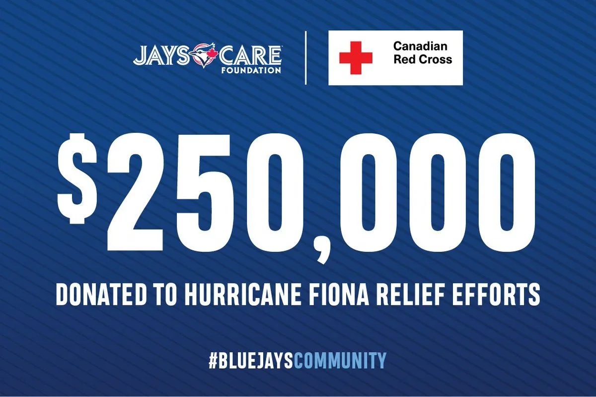 Jays Care donates $250,000 to Hurricane Fiona relief efforts