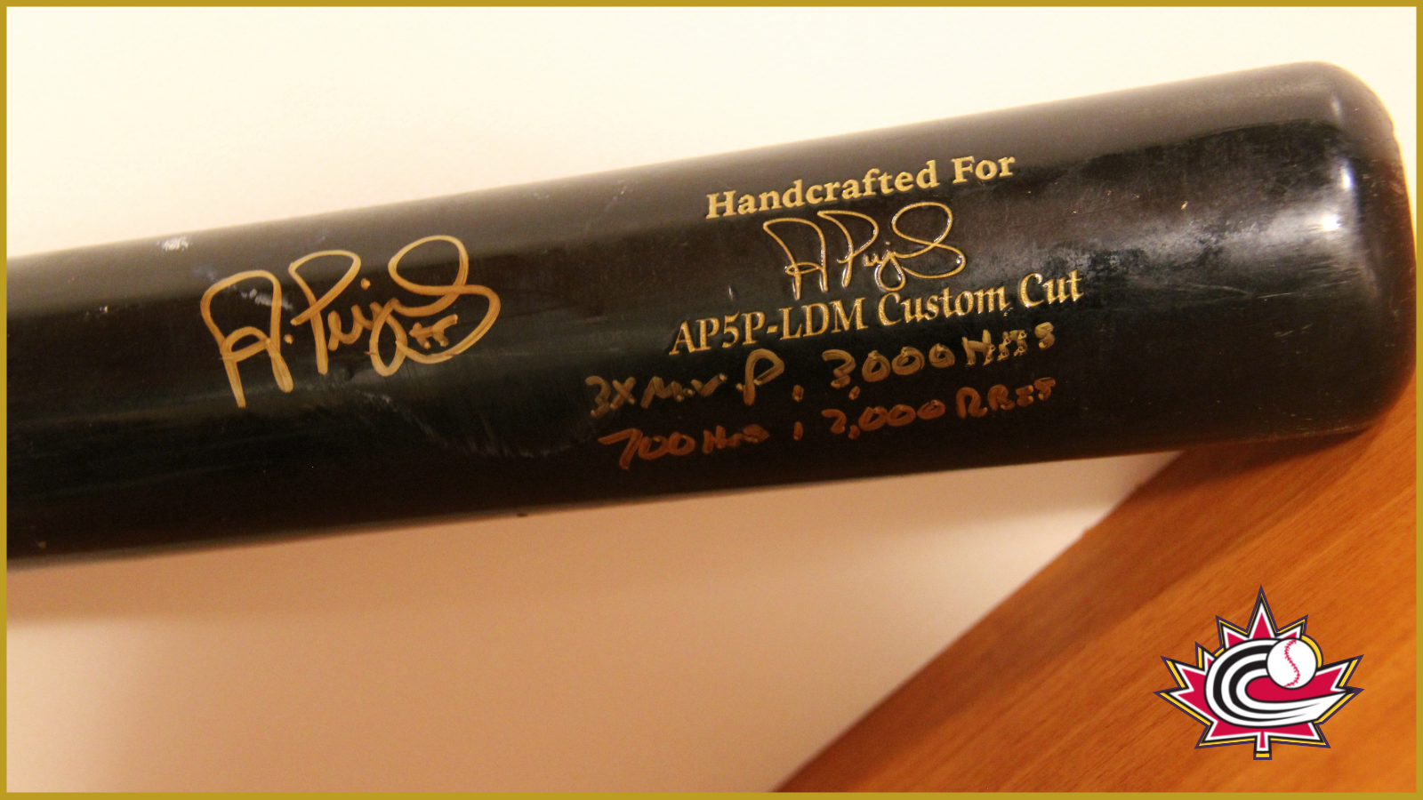 Game-used Pujols bat highlights Baseball Canada Auction