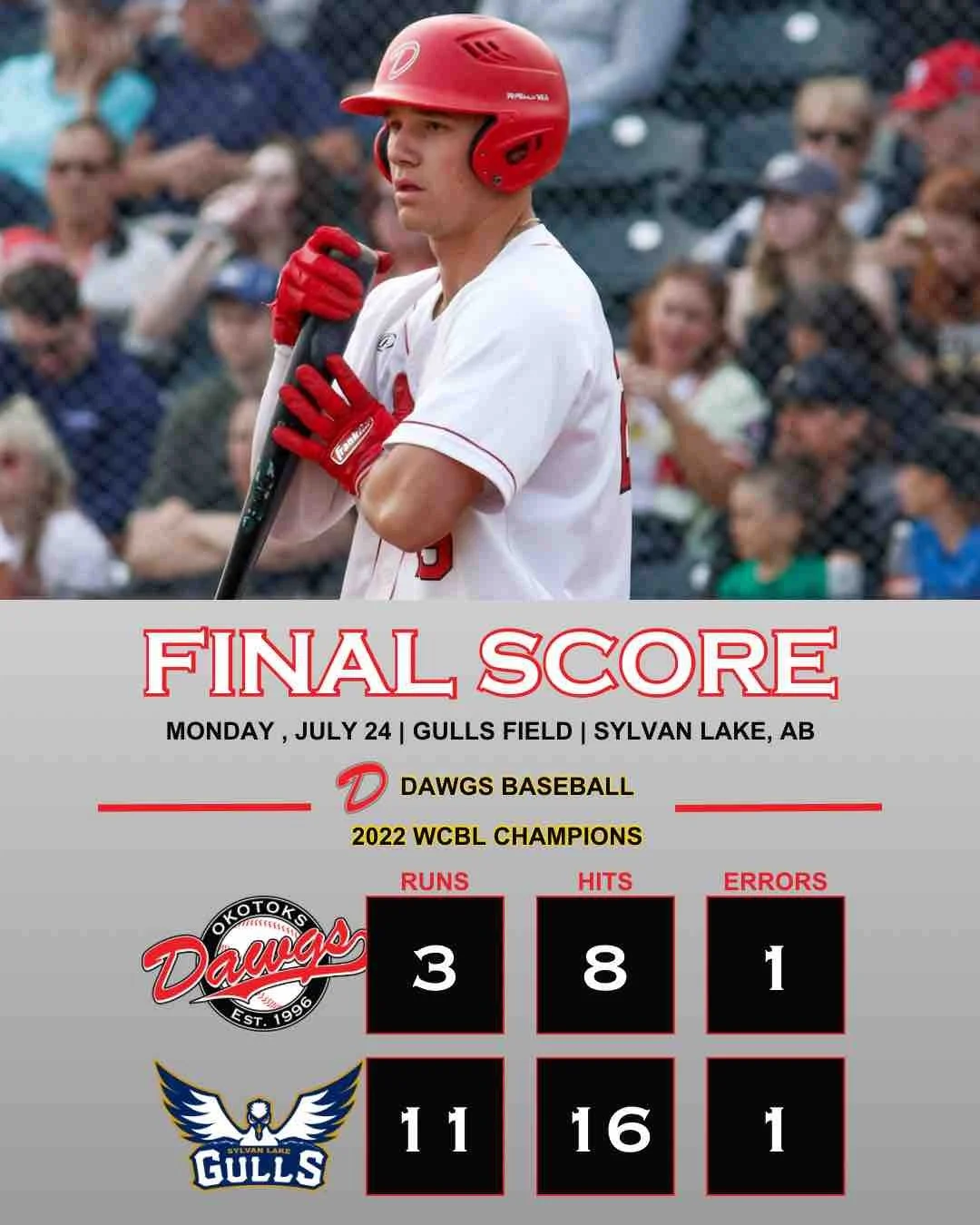 Gulls down Dawgs 11-3