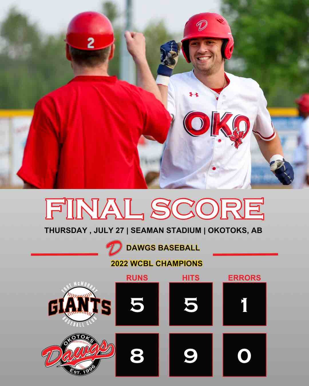 Crowell, Geekie propel Dawgs to 8-5 win over Giants