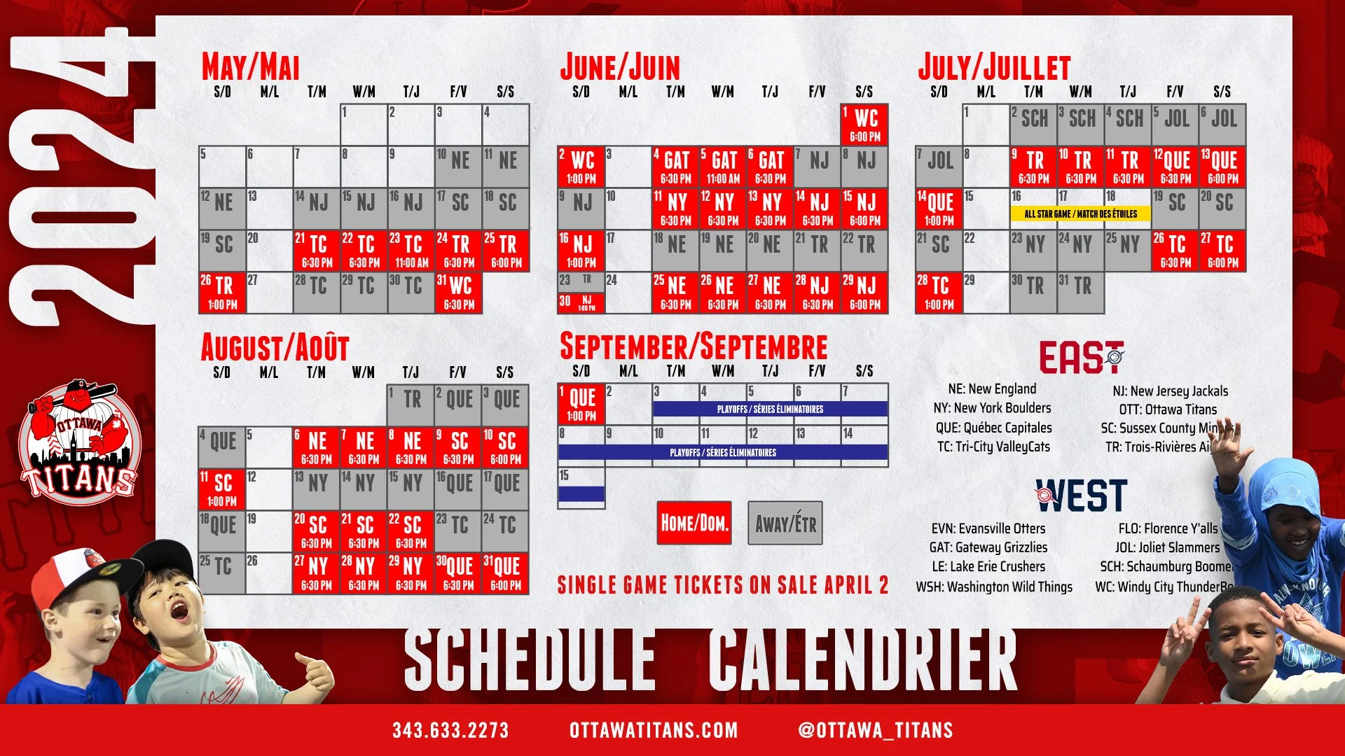 Ottawa Titans unveil 2024 schedule