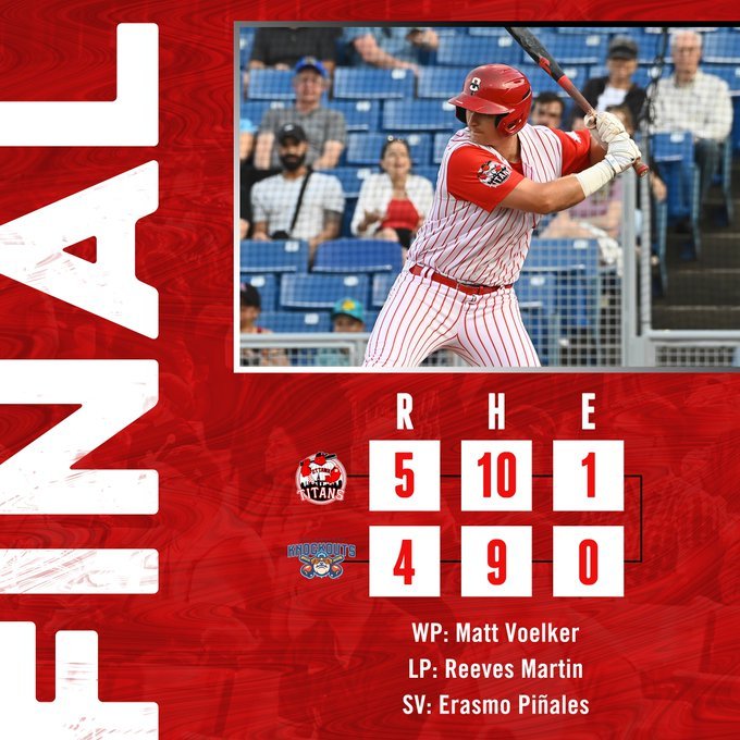 Cerny's three hits help Titans to win