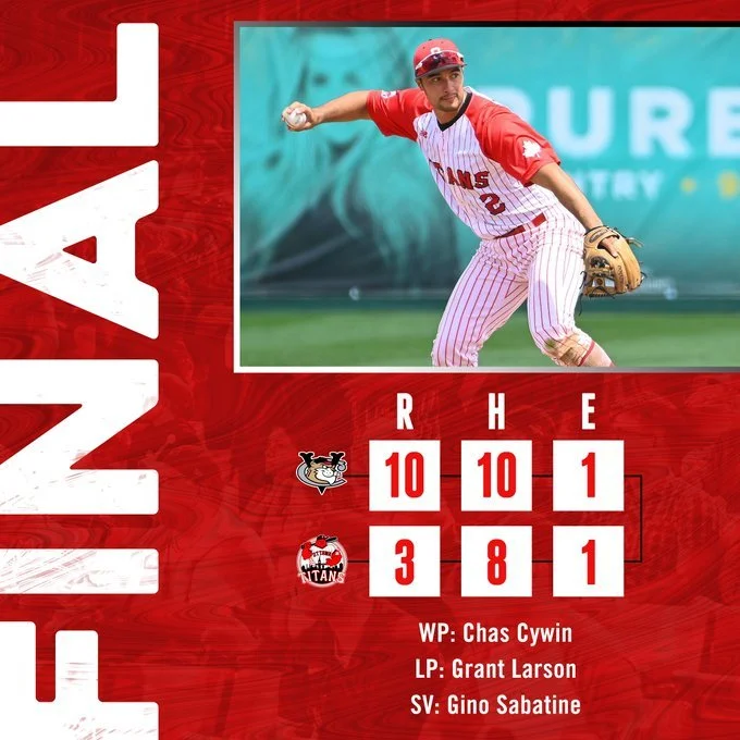 Sanford makes pro pitching debut in Titans' loss 