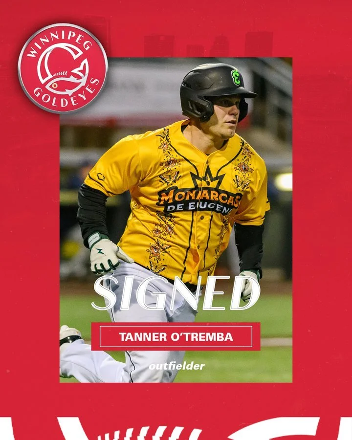 Winnipeg Goldeyes sign O'Tremba