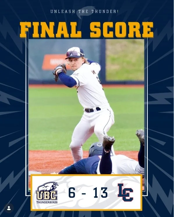 UBC falls to Lewis-Clark State in rain-soaked series finale