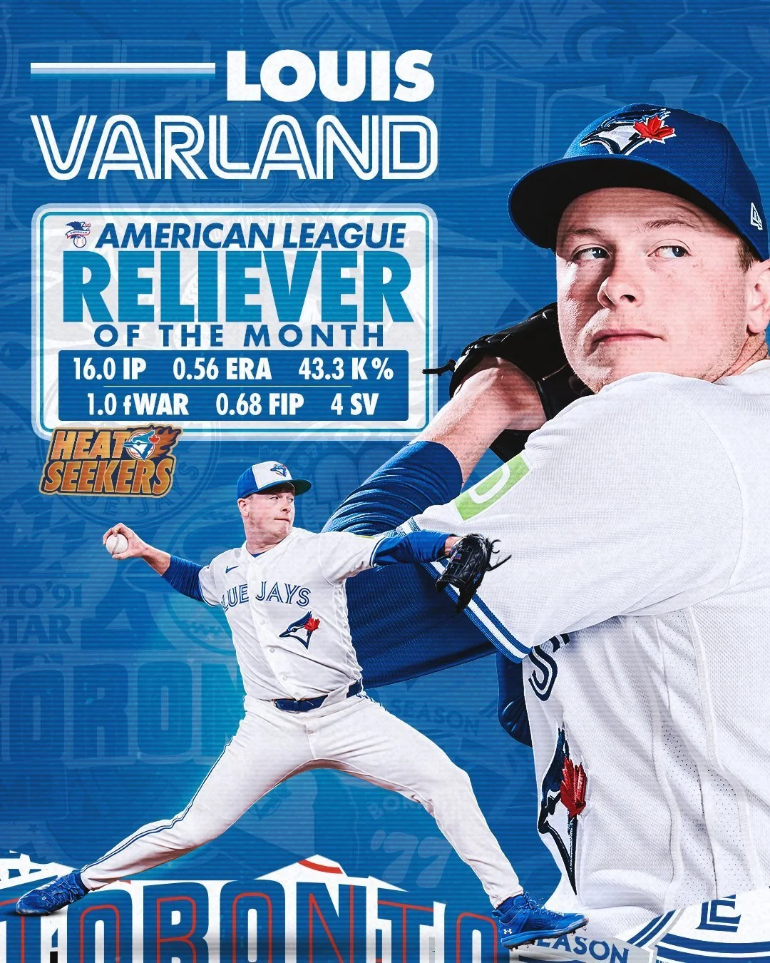 Blue Jays' Varland named AL Reliever of the Month