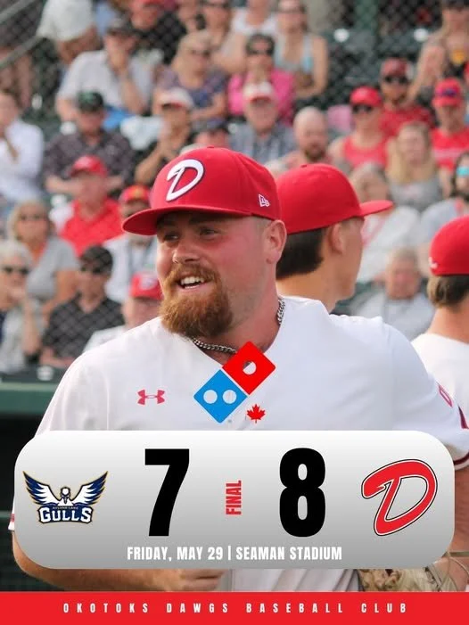 Okotoks Dawgs rally in ninth to win second straight to begin season