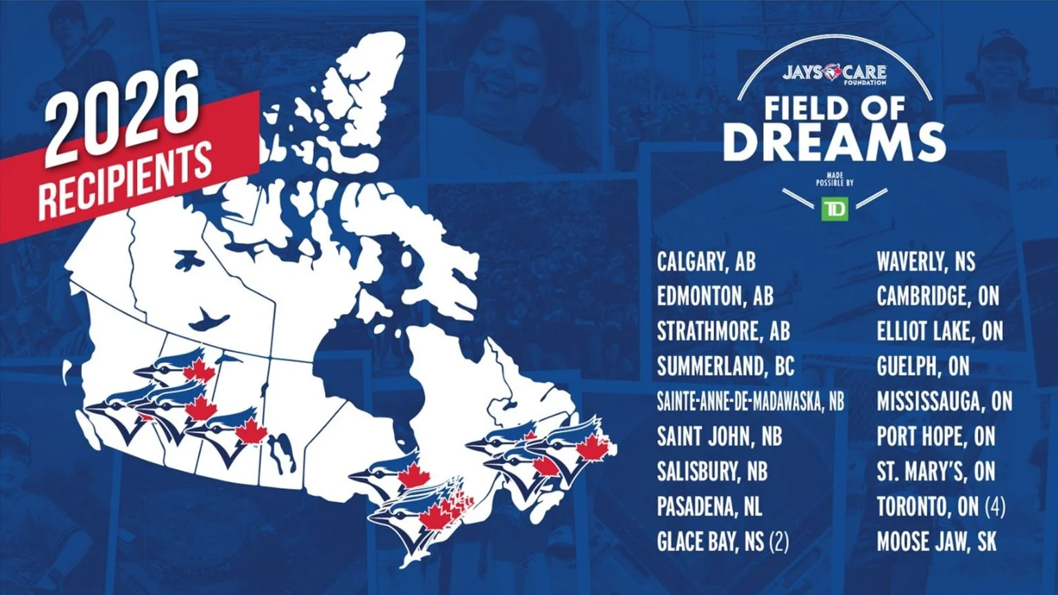 Jays Care invests more than $2.6 million in diamonds across Canada