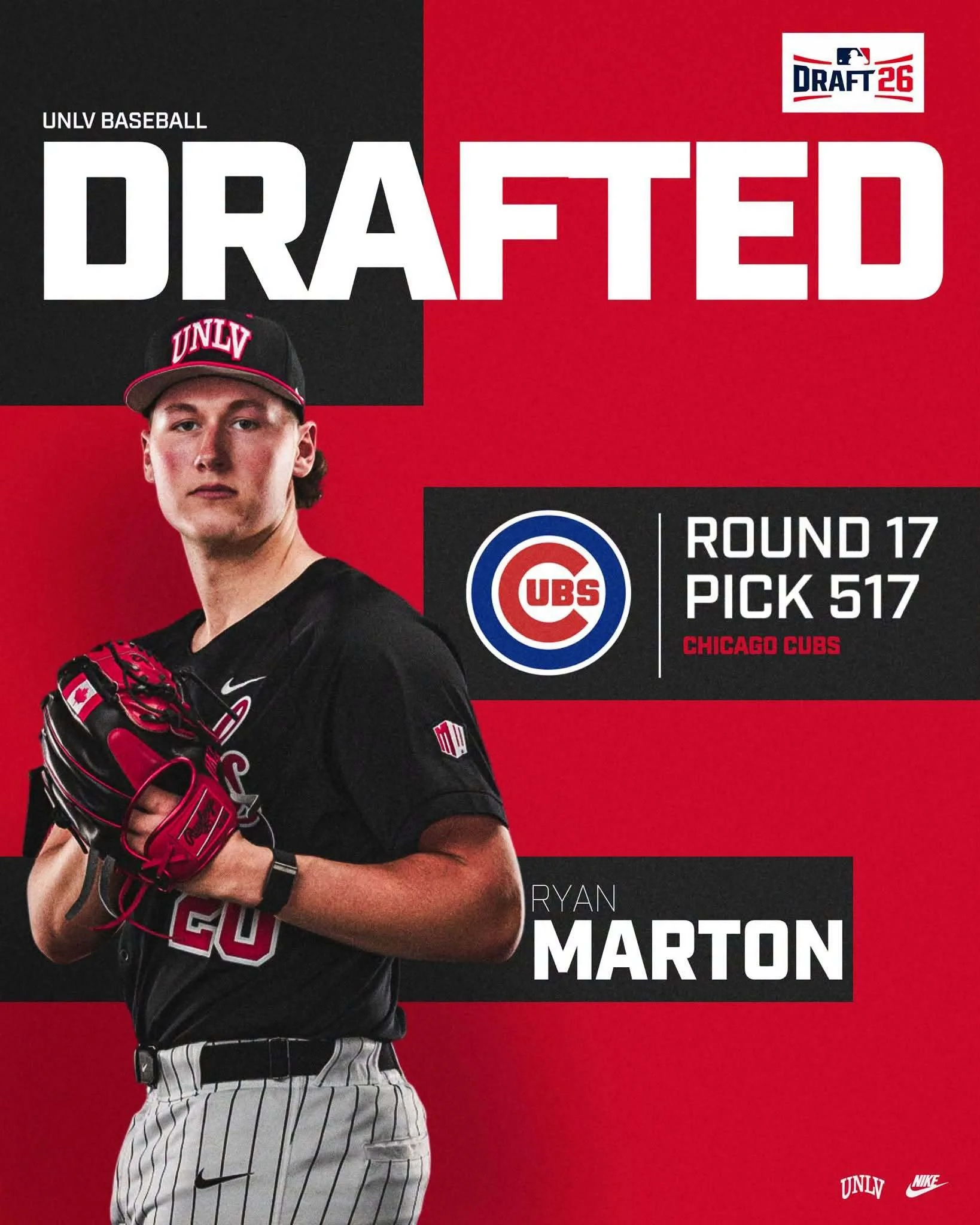 Marton one of five UNLV players selected in draft