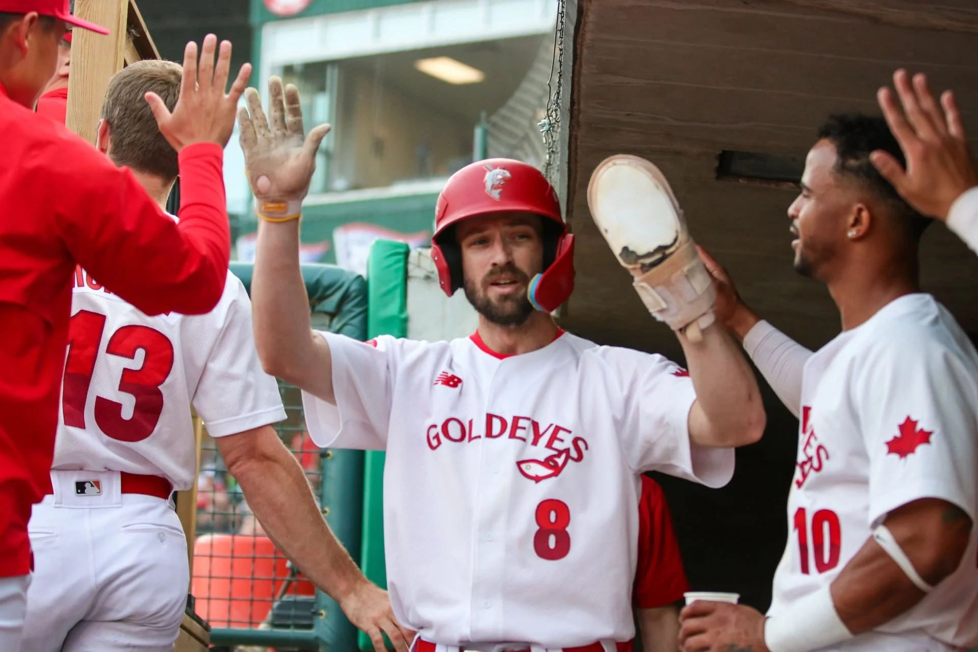 Hall drives in five to lead Goldeyes to win