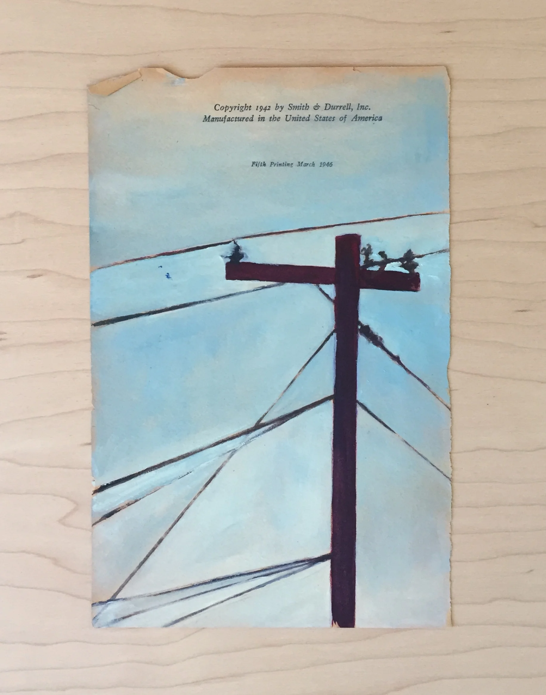 from my sister's window Ioil on found paper2014