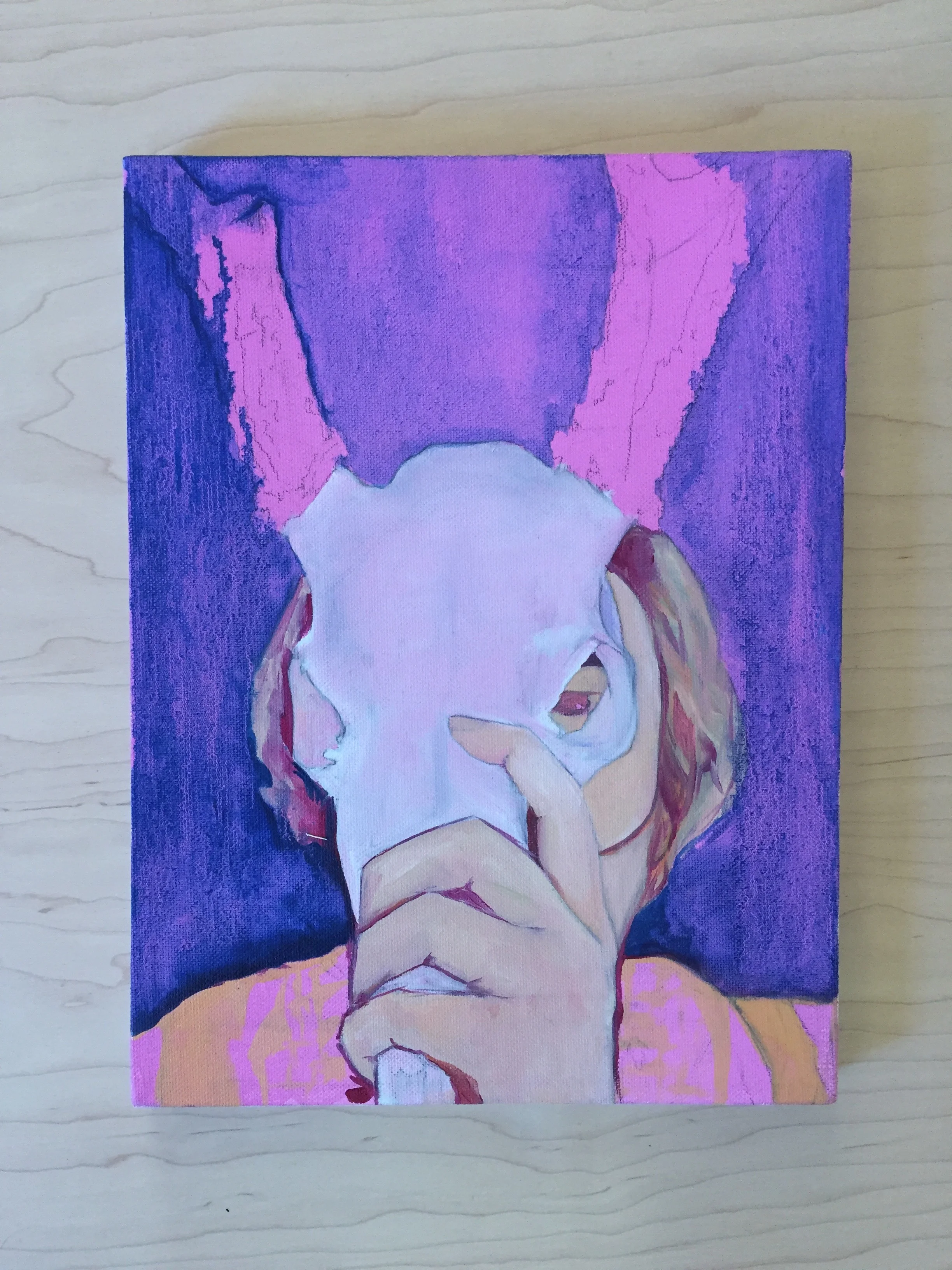 girl with skulloil on canvas2014