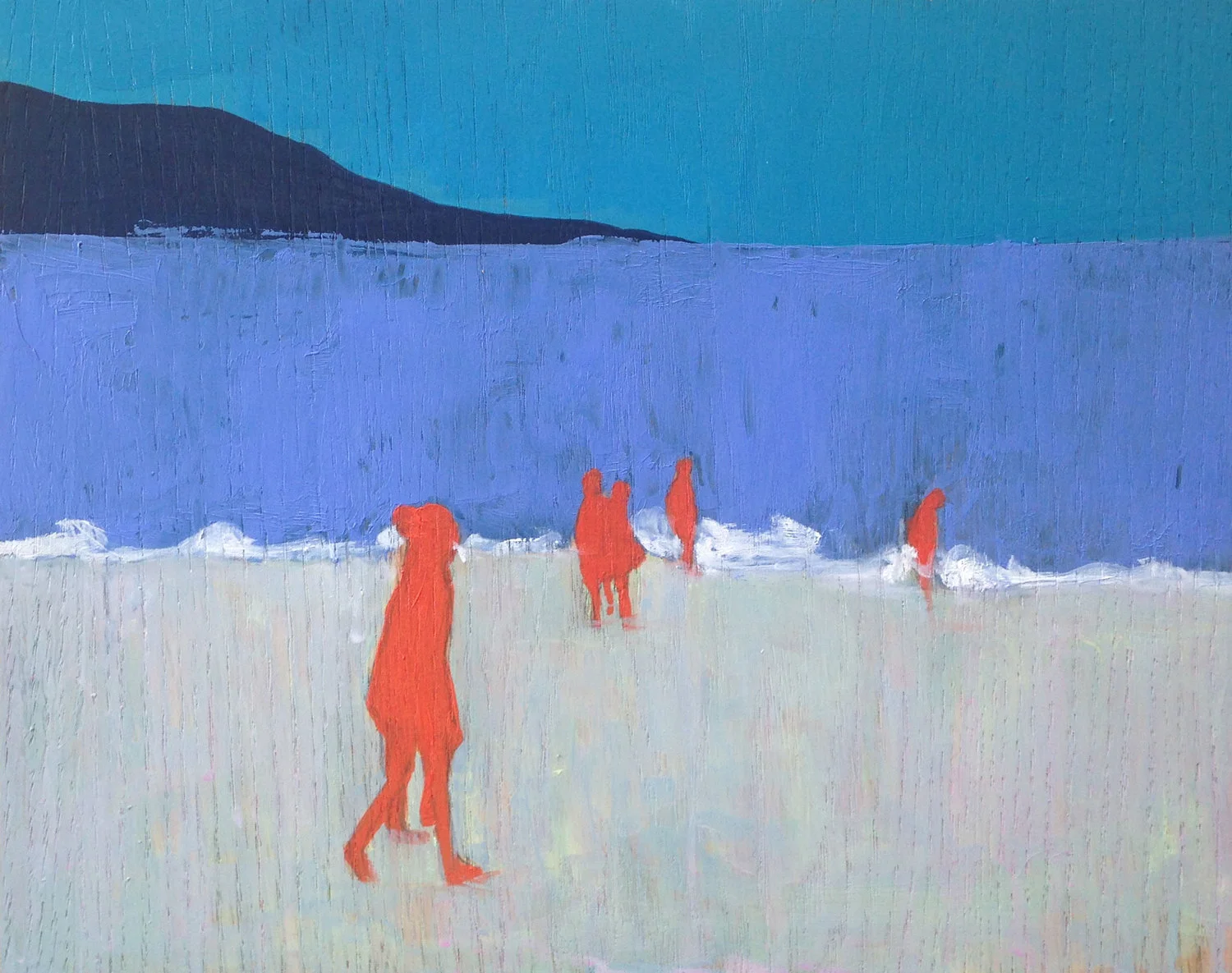 beach walkersoil on wood2014sold