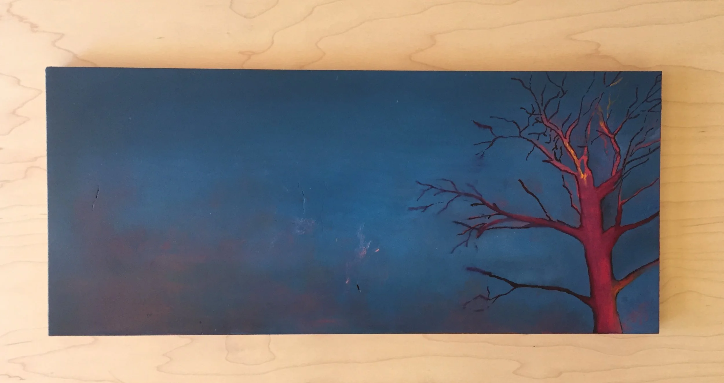 In the backyard with Erikaoil on wood2013