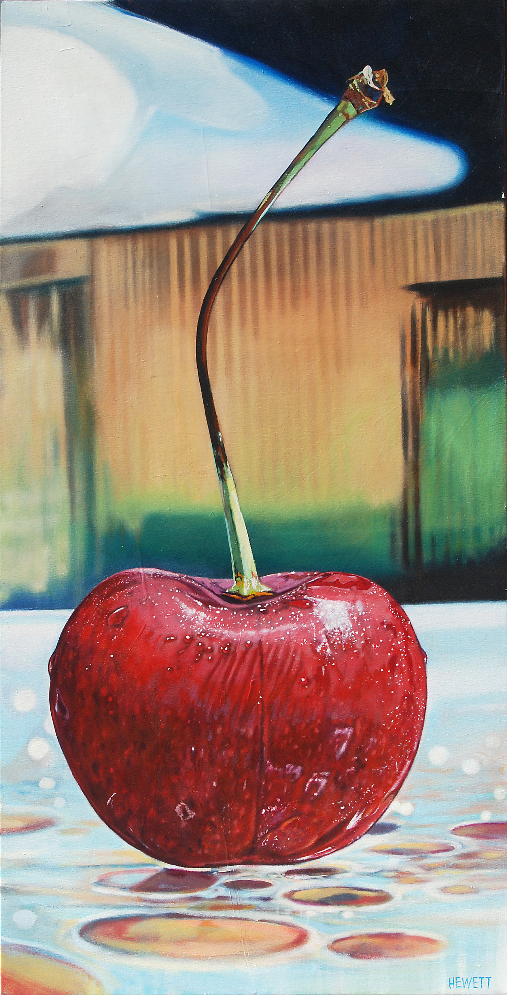 Single Cherry on Glass
