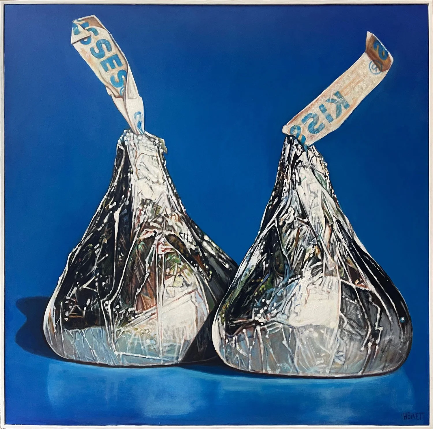Hershey Kisses on Blue