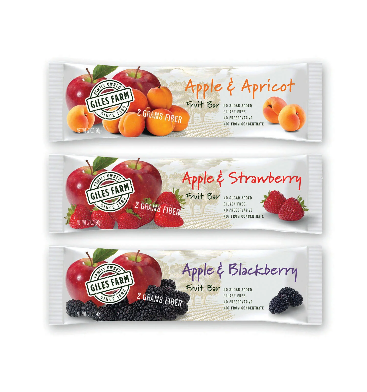  Giles Farm: Logo and packaging for ready to eat fruit stirps 