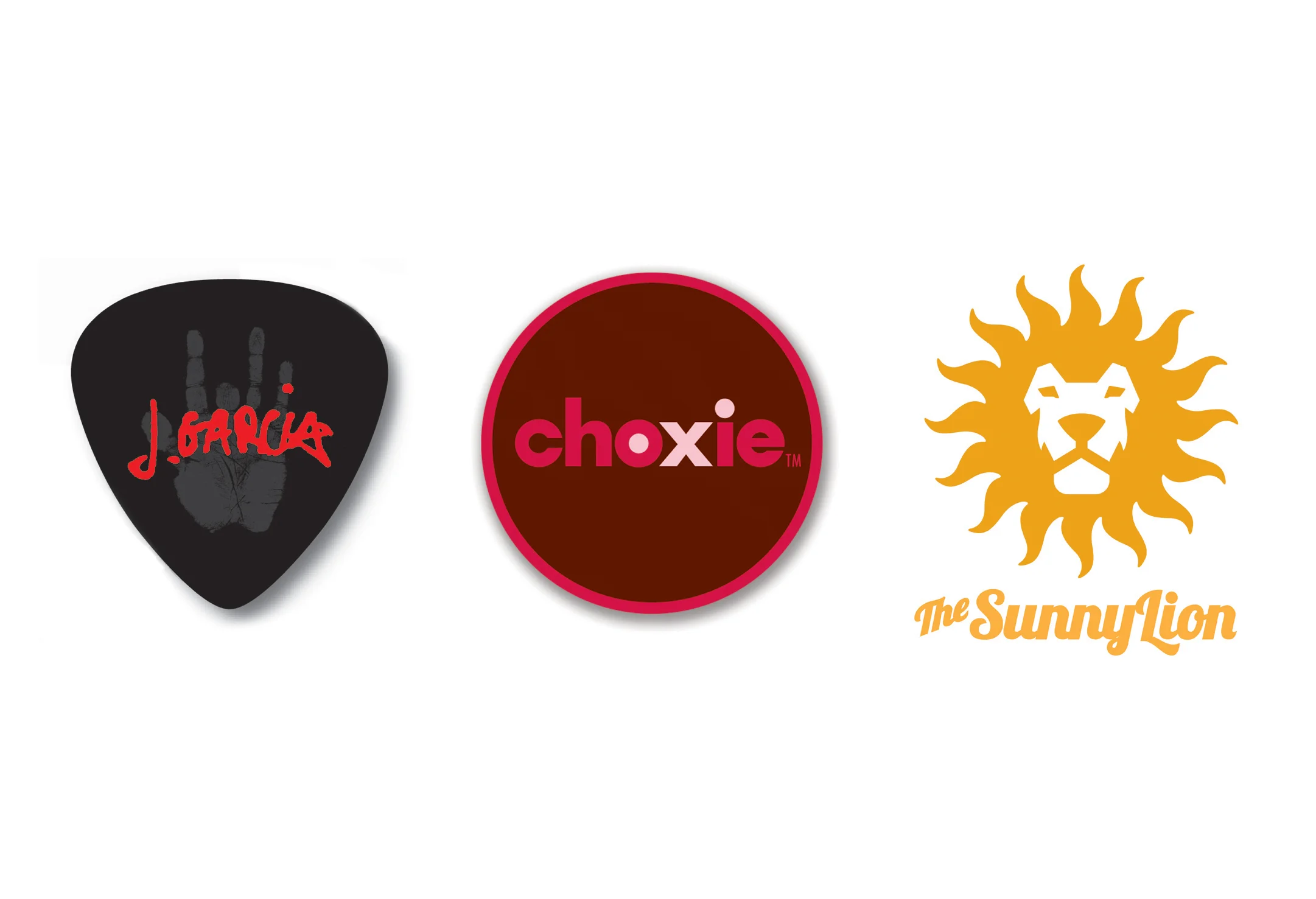  Logos: Jerry Garcia product line, Target Choxie brand, Sunny Lion headphone 