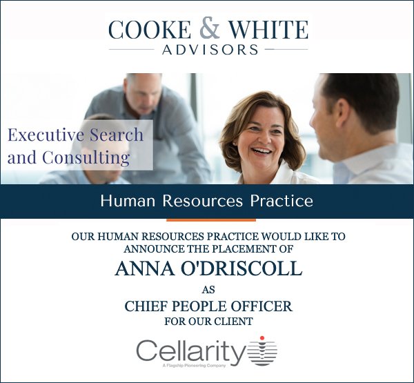 Cooke & White Search Announcement: Anna O'Driscoll - Cellarity