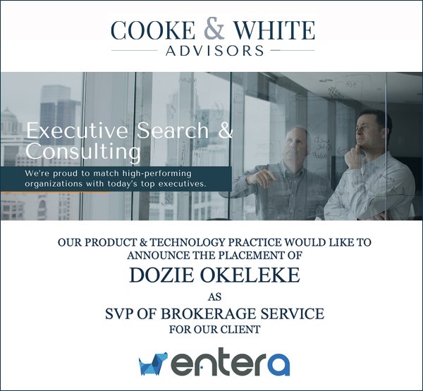 Cooke & White Advisors Search Completion: Dozie Okeleke - Entera