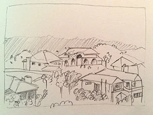 I took about 5 minutes and drew the landscape in my sketchbook while looKing at the paused screen. While it is not a realistically perfect drawing, I have now seen this area with greater depth and understanding!
