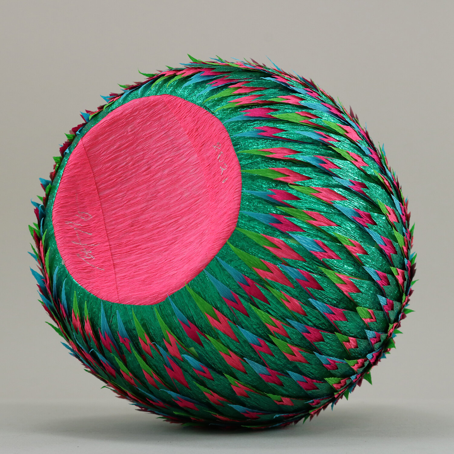 Paper Pot - Green with pink and blue.jpg