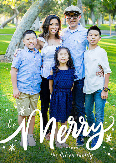 Be Merry Script Holiday Photo Card