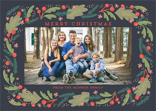Floral Flow Holiday Photo Card