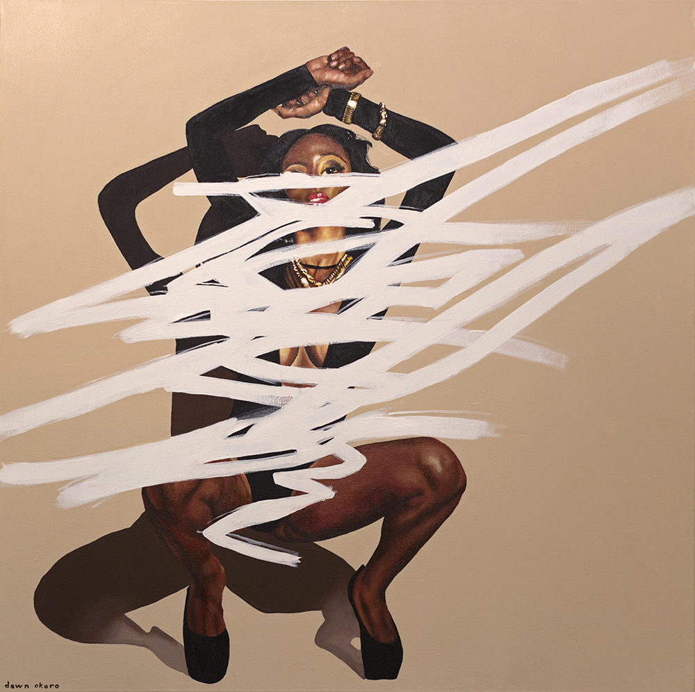 "Misogynoir/Resistance," oil and acrylic on canvas, 36x36 inches