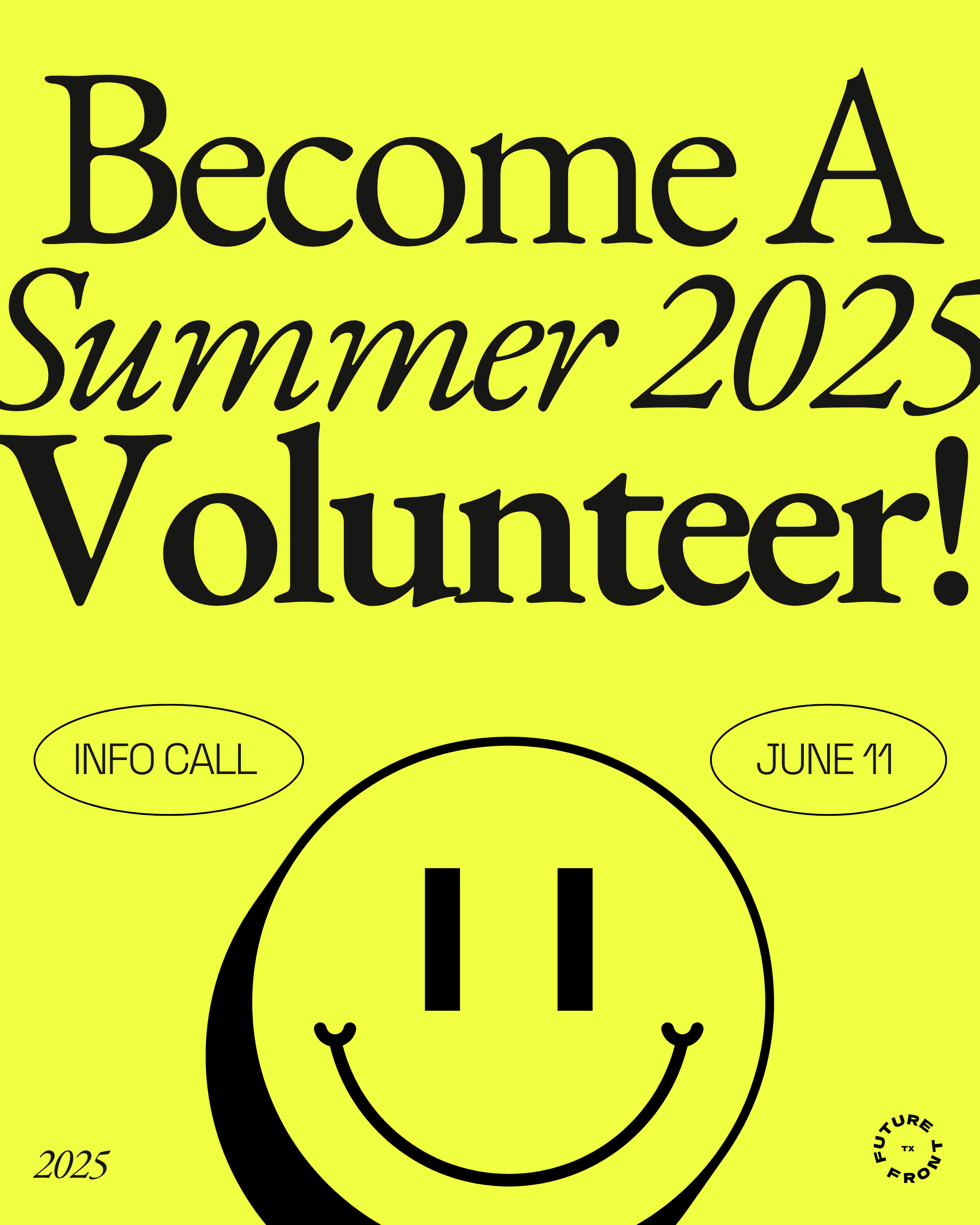 Summer 2025 Volunteer Call