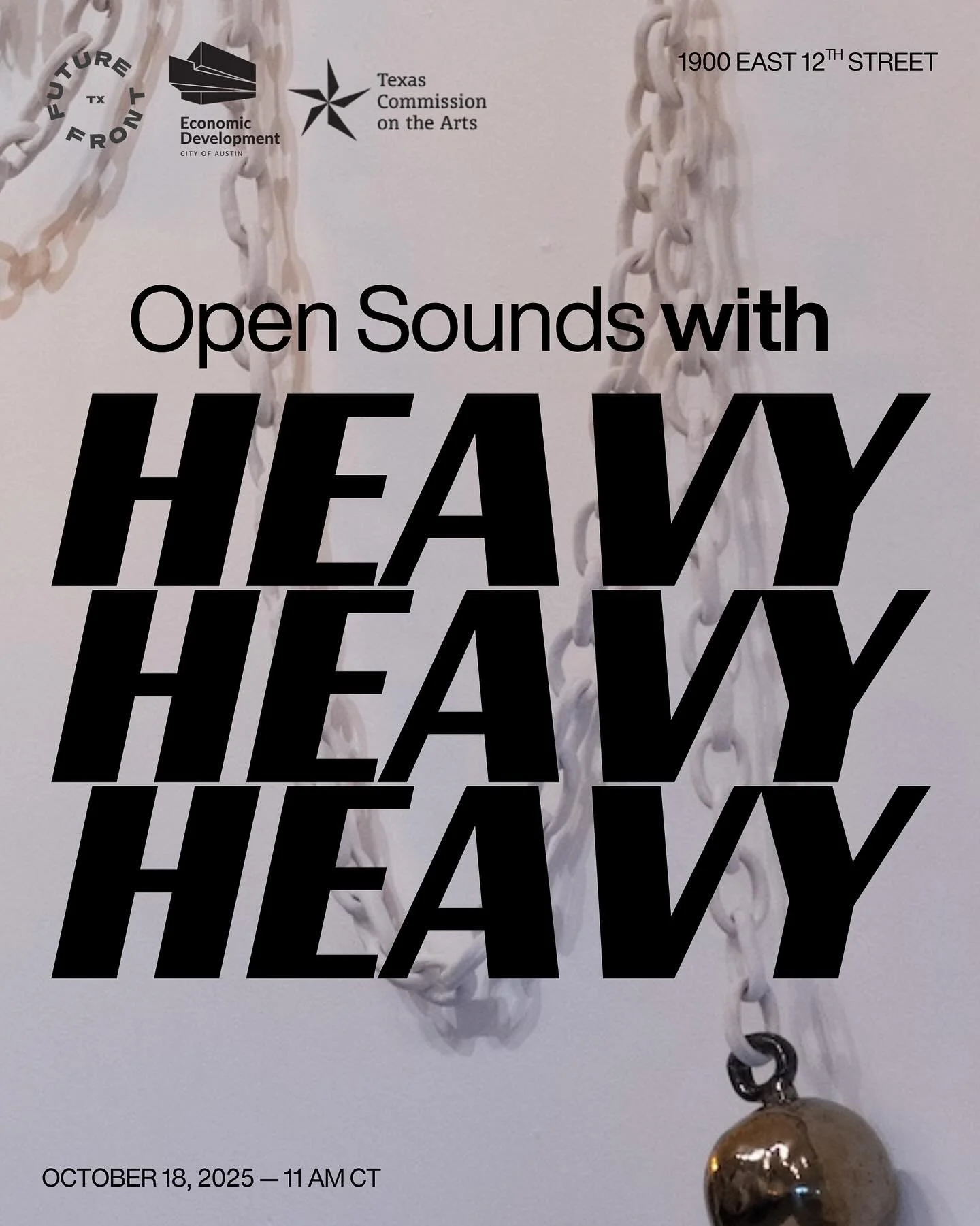 OPEN SOUNDS 🏹 This Saturday, join us for a guided listening of our current art show &ldquo;Heavy Heavy Heavy,&rdquo; a series of ceramic sound installations by @bad.chuck.

Following our morning block walk, we&rsquo;ll open 1900 E 12th for a track-b