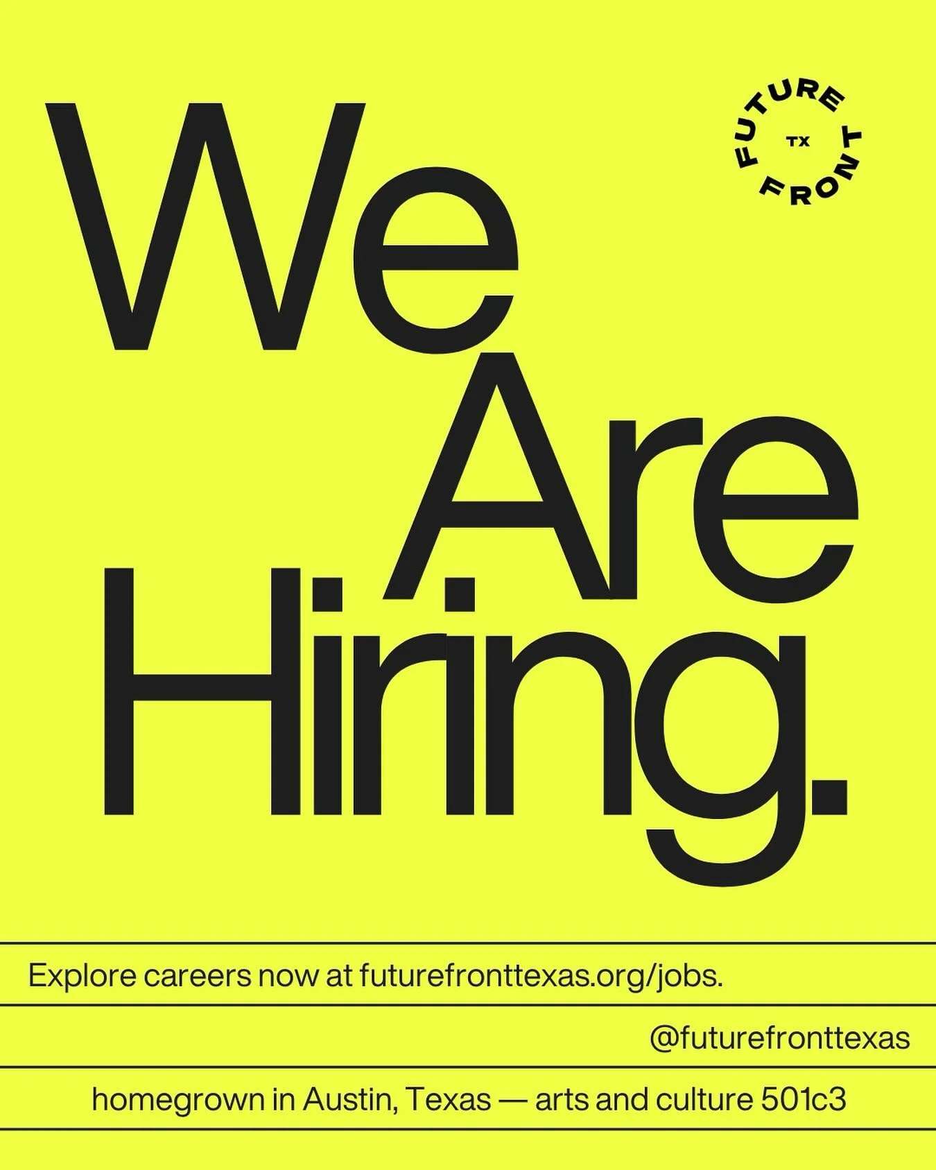 Full-time and part-time staff roles now available. 🎱 All positions support our 2026 programs in Austin, Texas.

Learn more and apply by December 1, 2025 at futurefronttexas.org/jobs.

#futurefronttexas #austintexas