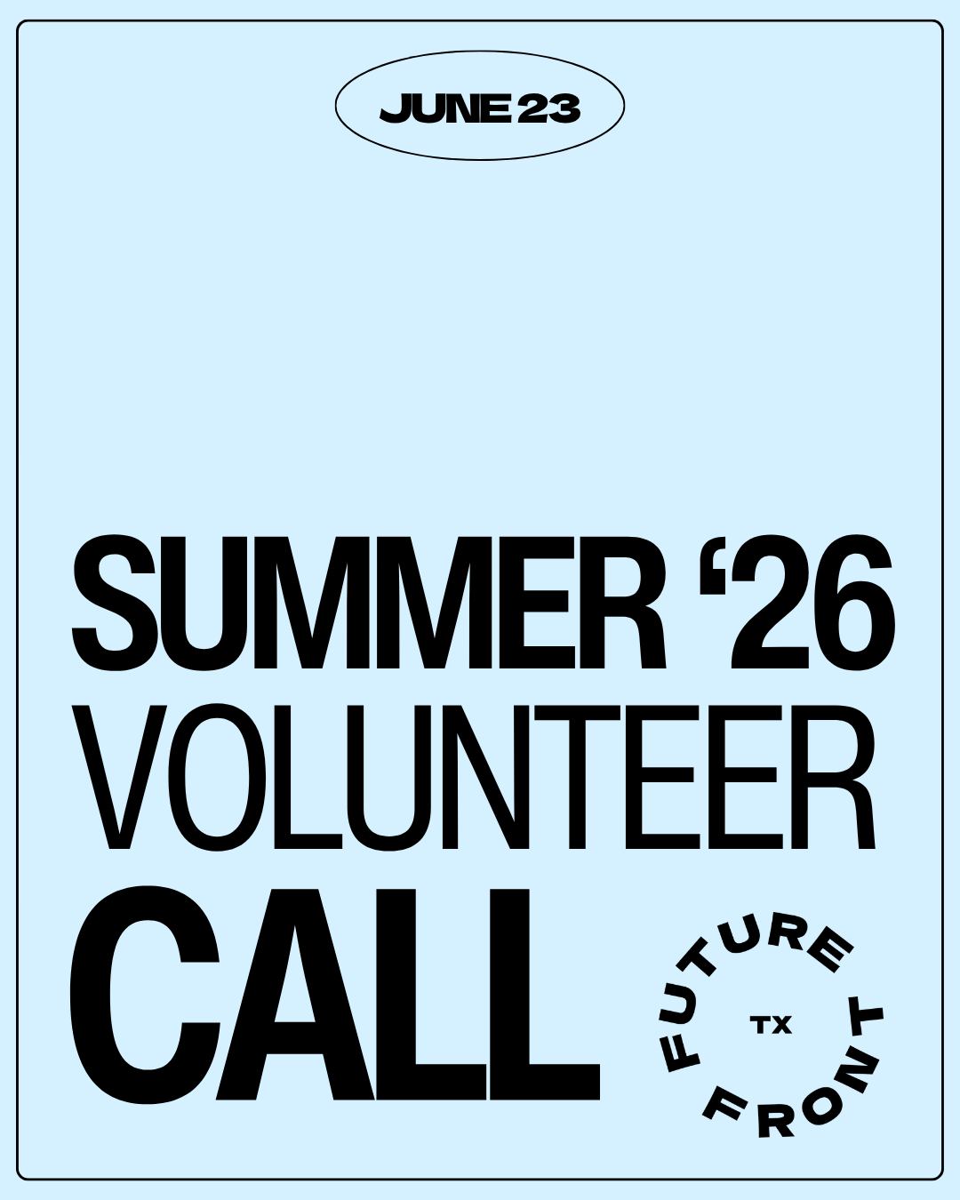 Summer 2026 Season Volunteer Call