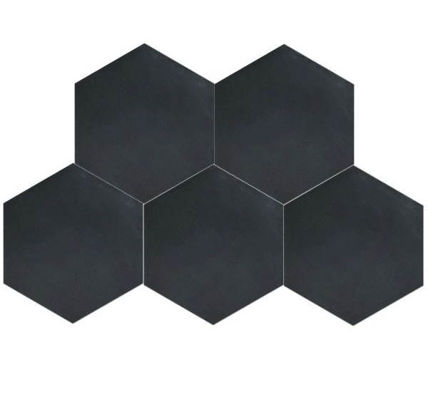 Matte Black Hex Floor Tile