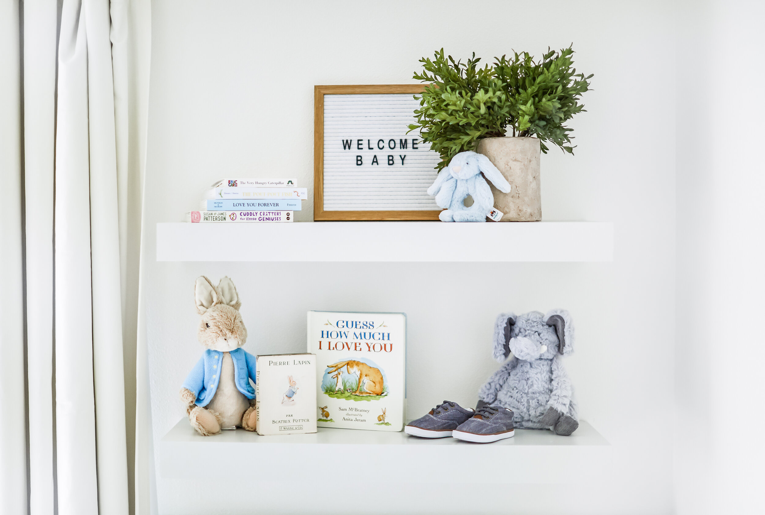 Boy's Nursery Floating Shelves