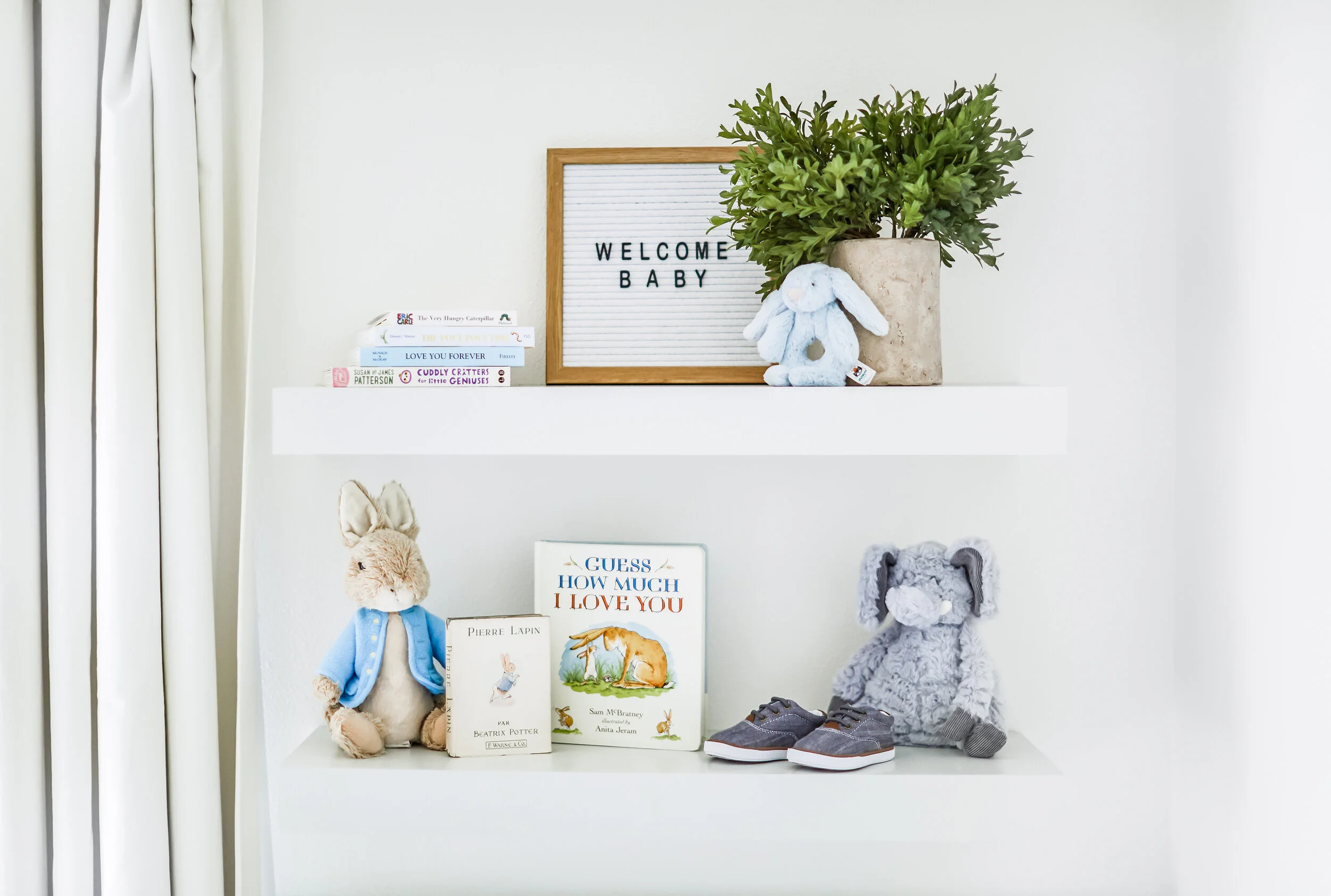 nursery floating shelves