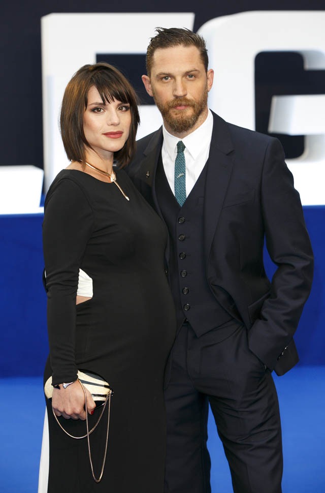 Tom Hardy and Charlotte Riley at the London premiere of "Legend"