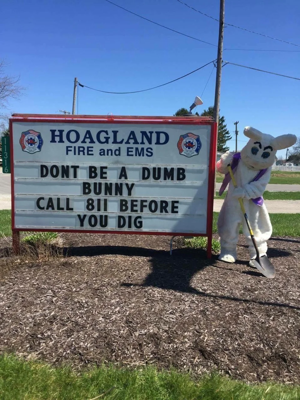 Hoagland fire and ems - "don't be a dumb bunny..."