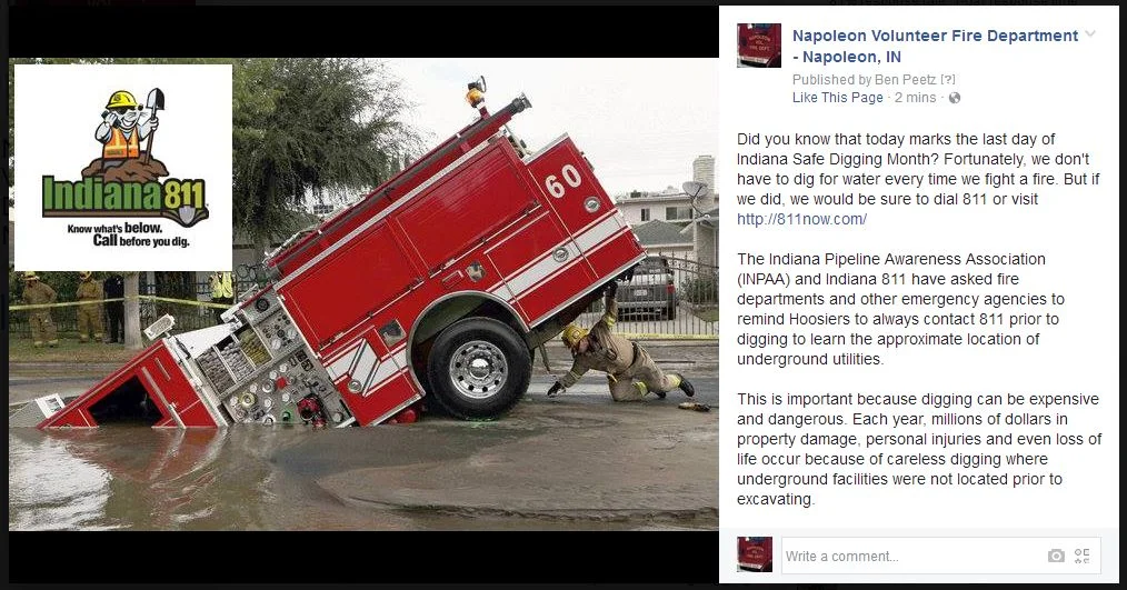 napoleon volunteer fire department - "fire truck in water"