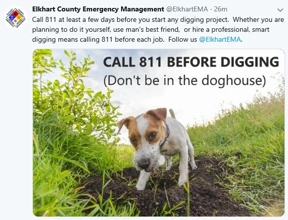 Elkhart County EMA - “Call 811 before digging…”