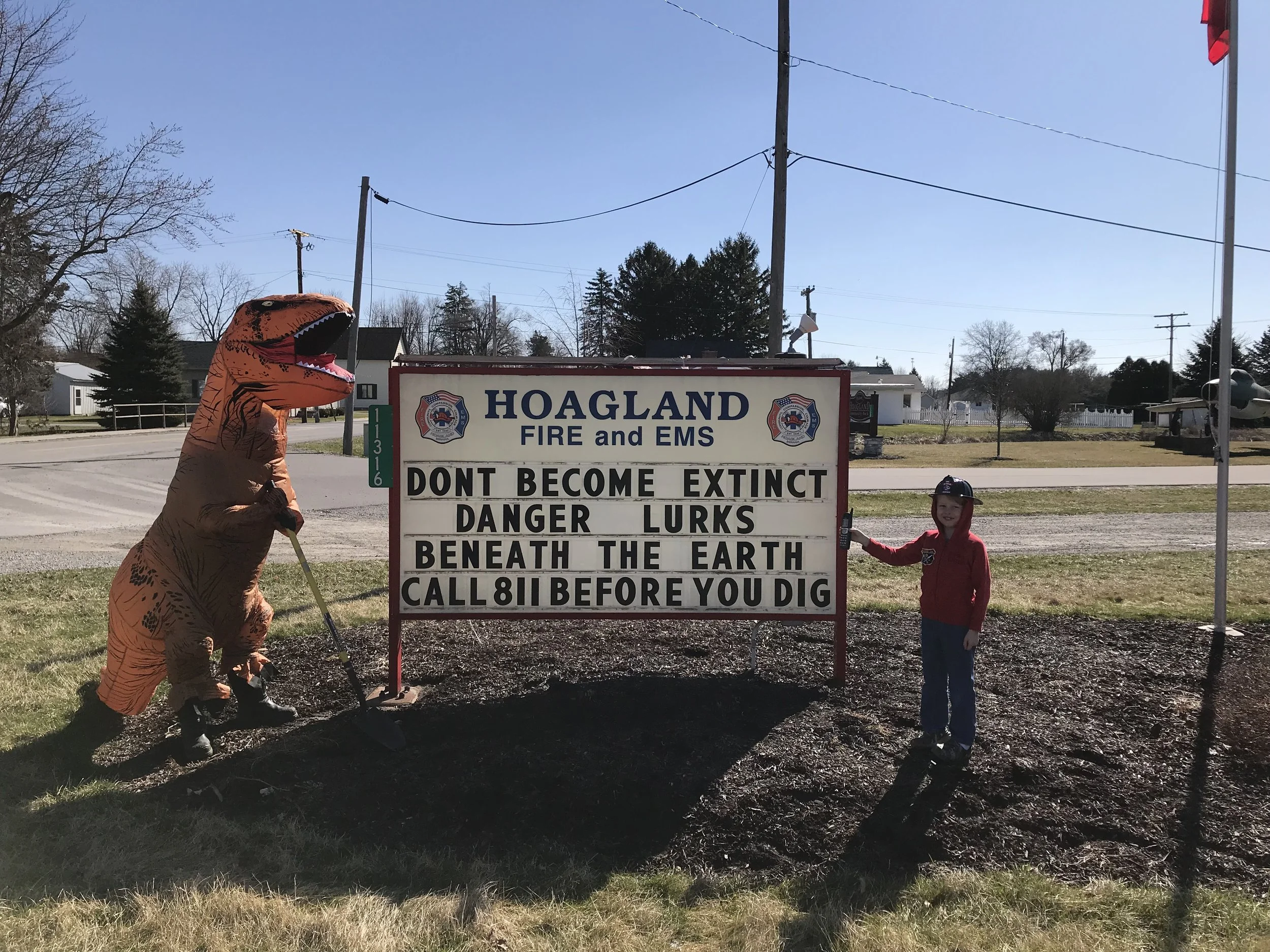 Hoagland fire department - “don’t become extint…”