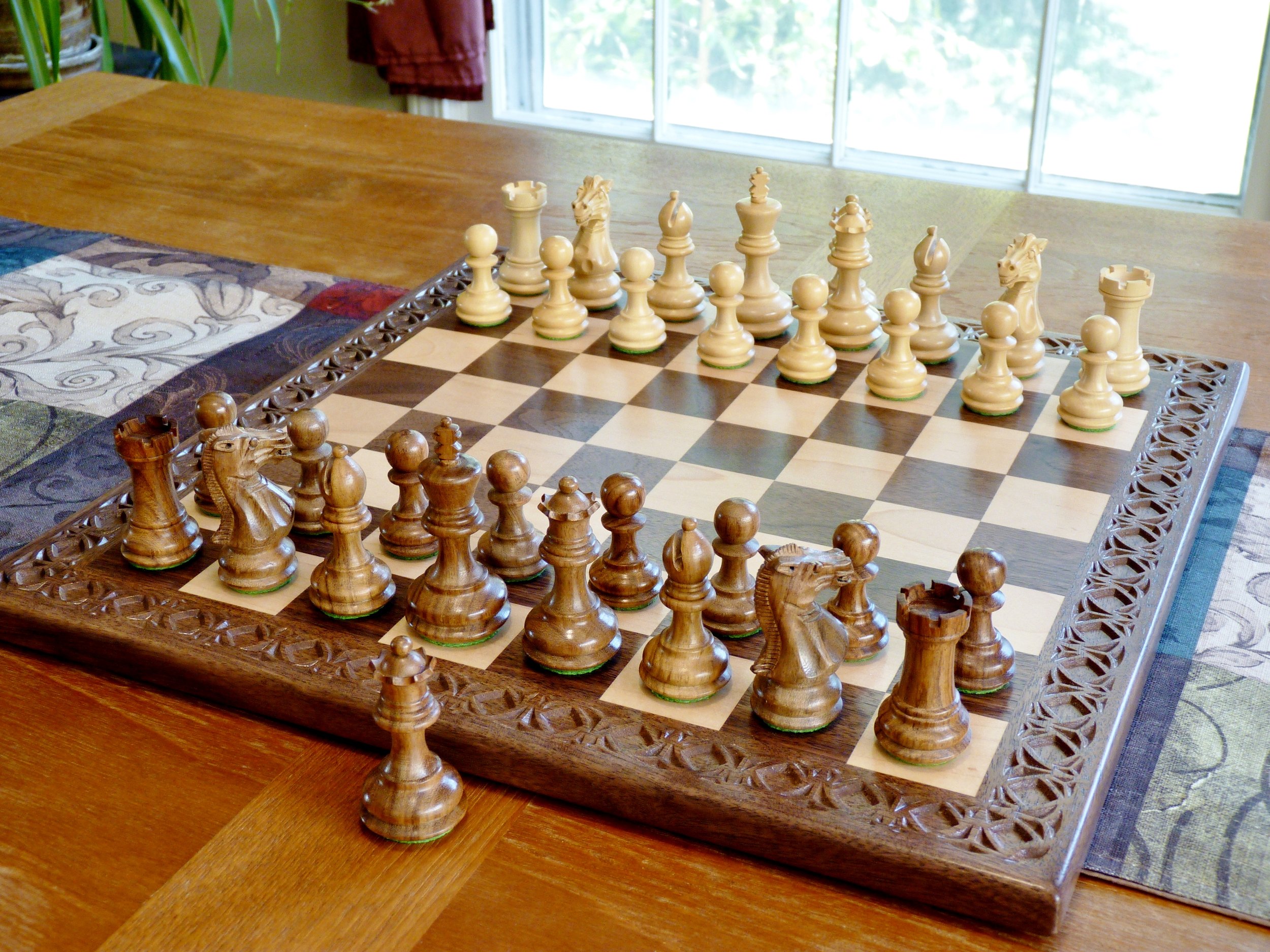 Wooden Chess Set Custom Engraving Chess Board Chess Pieces 